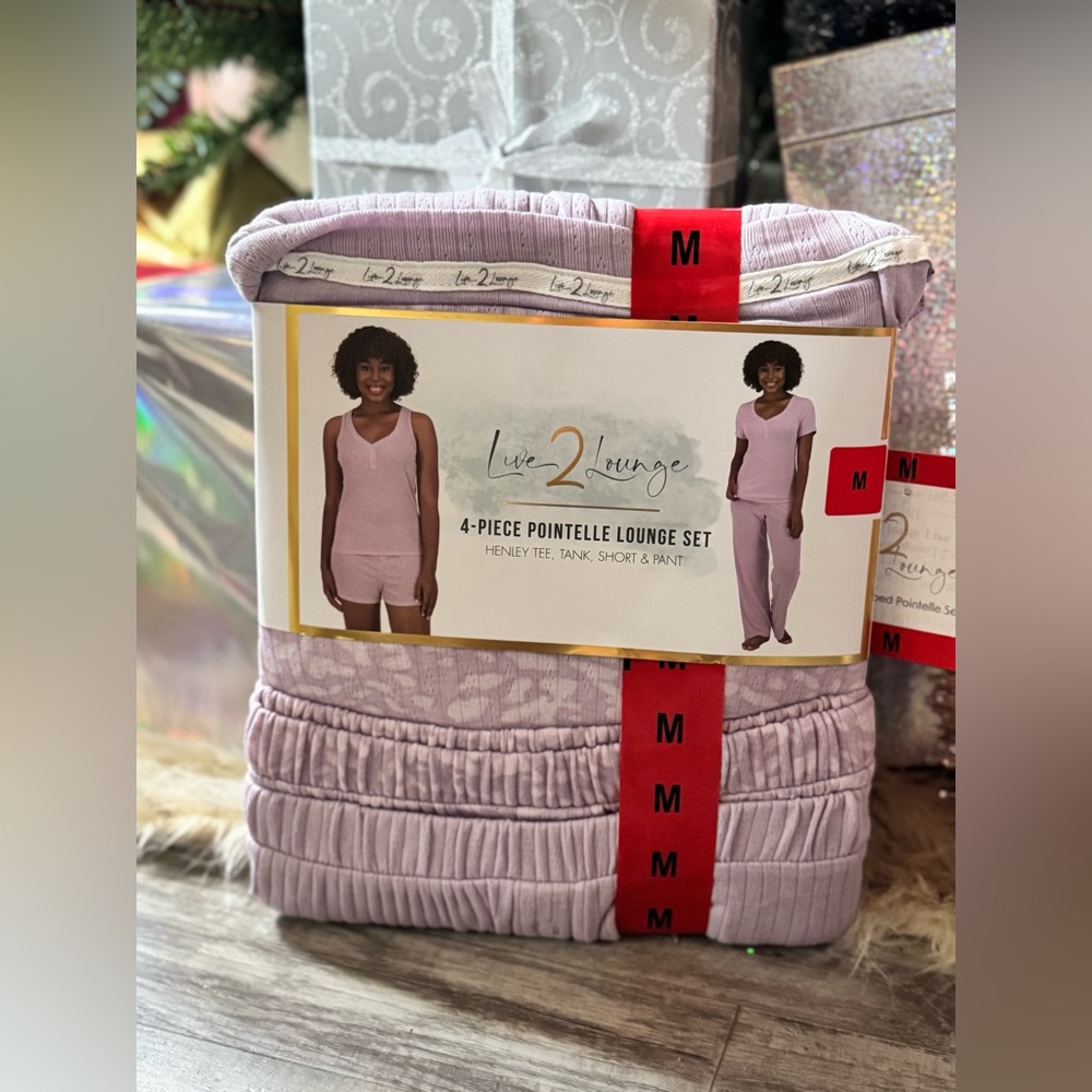 Live 2 Lounge 4-Piece Pointelle Set